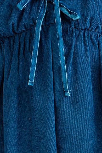 Corduroy Sweetheart Mini Babydoll Dress with Cap Sleeves - Le Lis - RARA Boutique