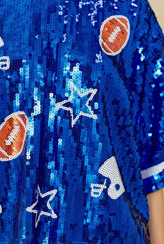 Football Game Day Sequin Top - RARA Boutique