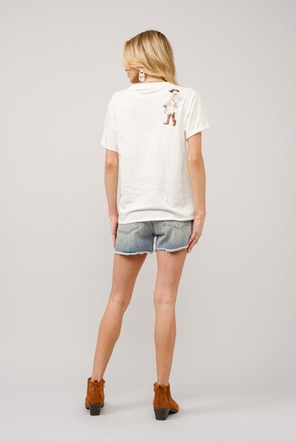 Embrided T-shirt- Blue B - RARA Boutique