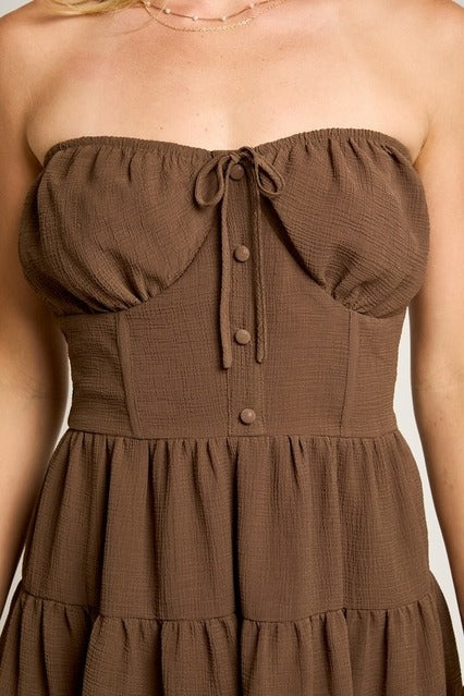 Strapless Tiered Bustier Mini Dress - Le Lis - RARA Boutique