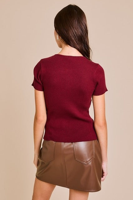 Satin bow details short sleeve Le lis - RARA Boutique