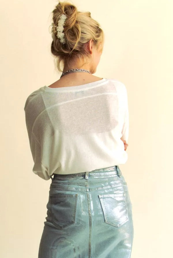 Oversized Drop Shoulder Batwing Sleeve T-Shirt - Davi and Dani - RARA Boutique