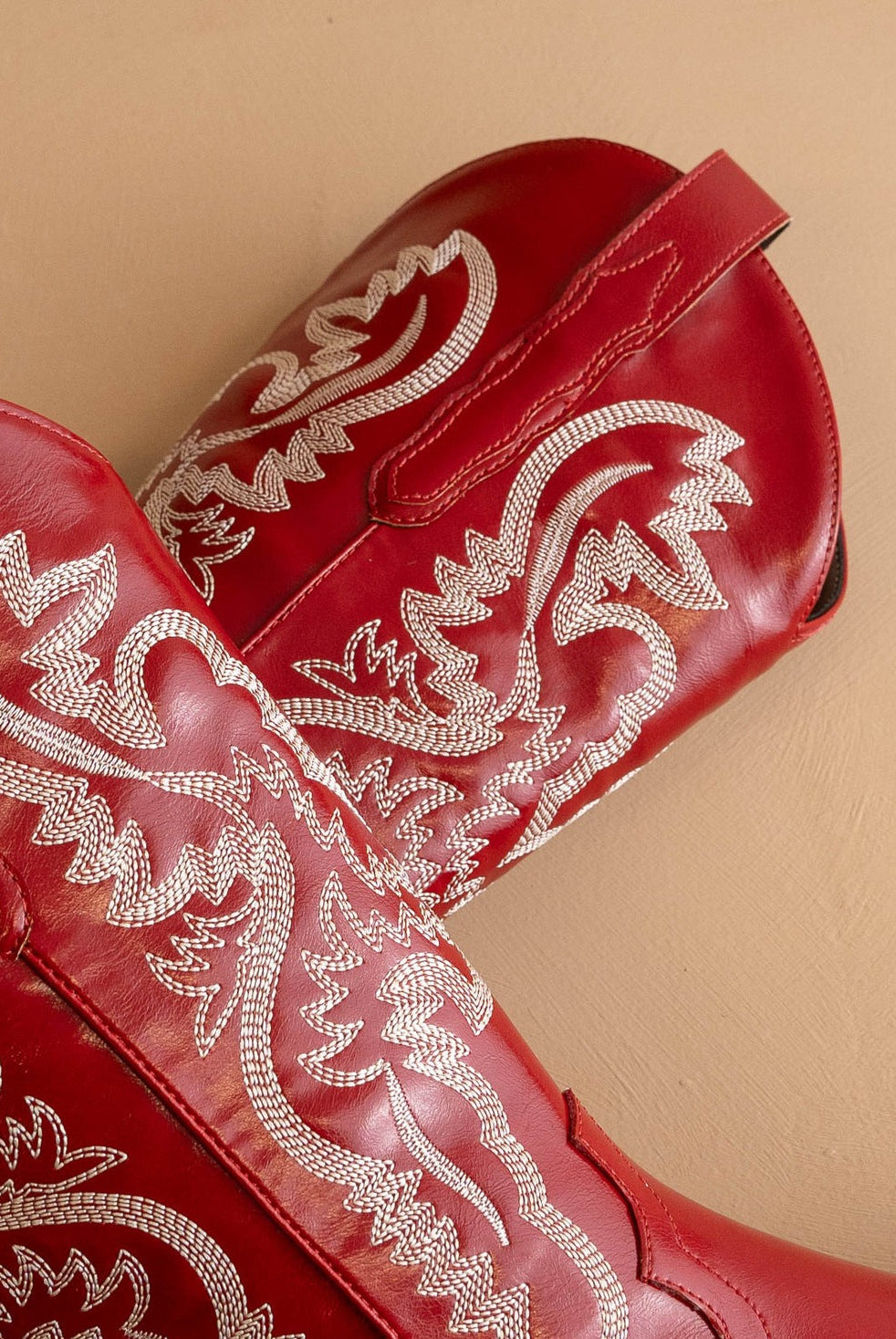Contrast Embroidered Leather Western Boots - Oasis Society - RARA Boutique