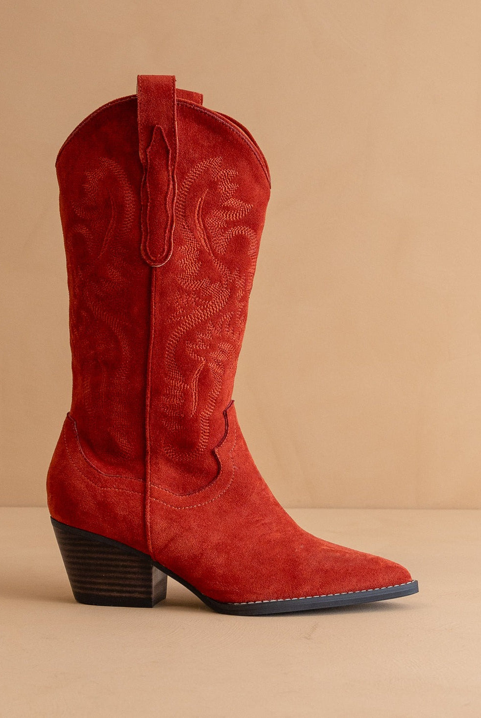 Mid-Calf Embroidered Suede Western Boots - Oasis Society - RARA Boutique