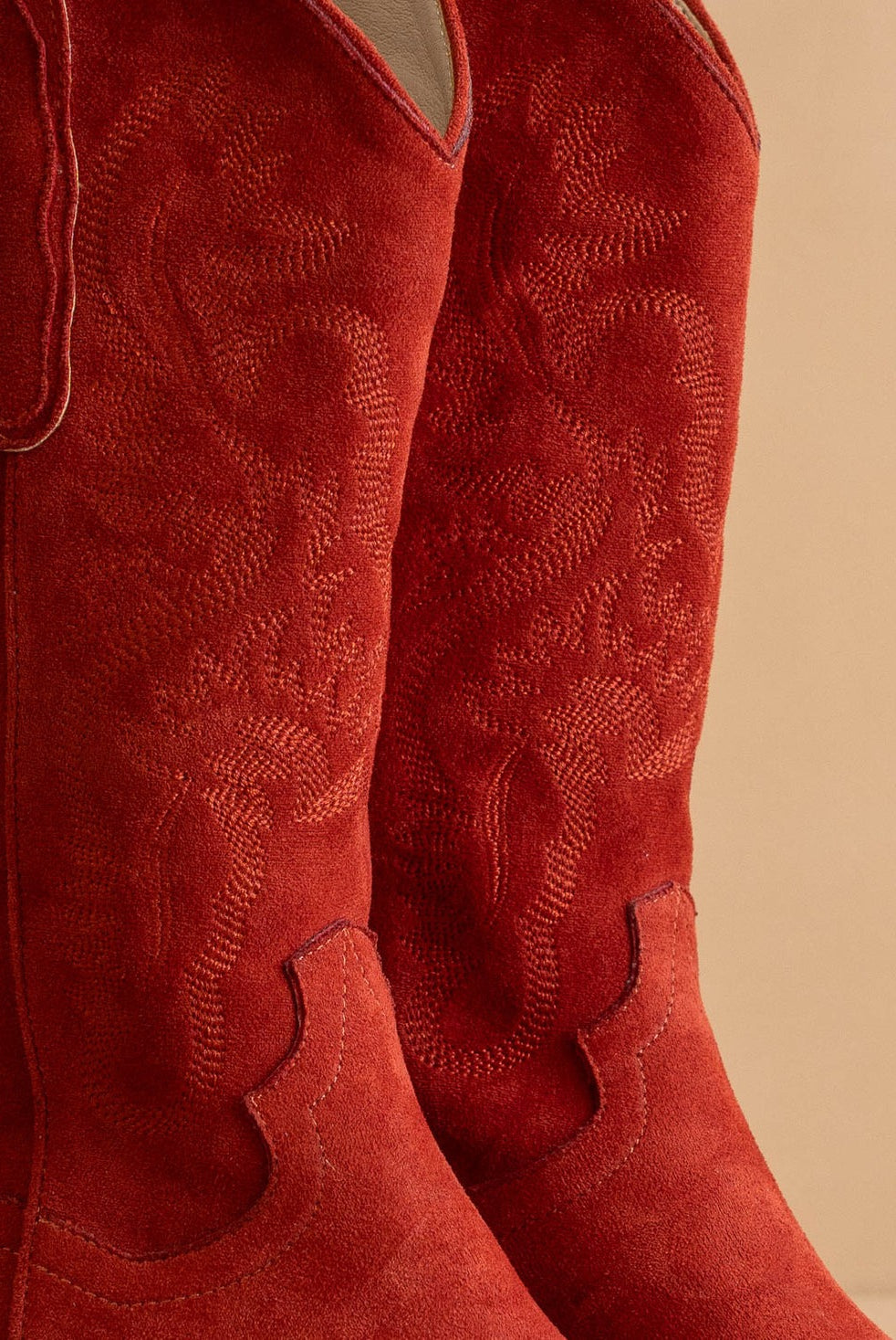 Mid-Calf Embroidered Suede Western Boots - Oasis Society - RARA Boutique