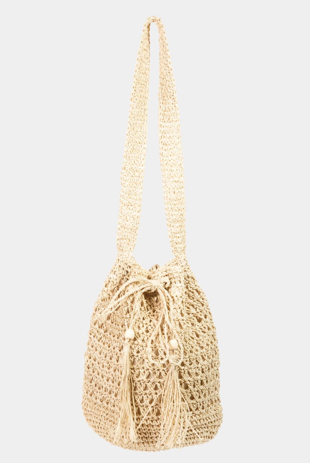 Straw Braided Drawstring Bucket Bag - RARA Boutique