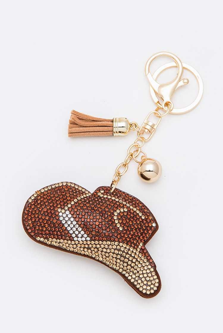 Rhinestone Cowboy Hat Pillow Keychain - RARA Boutique
