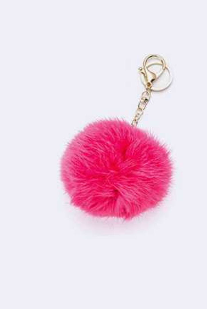 Fluffy Fur Ball Pom-Pom Keychain - RARA Boutique