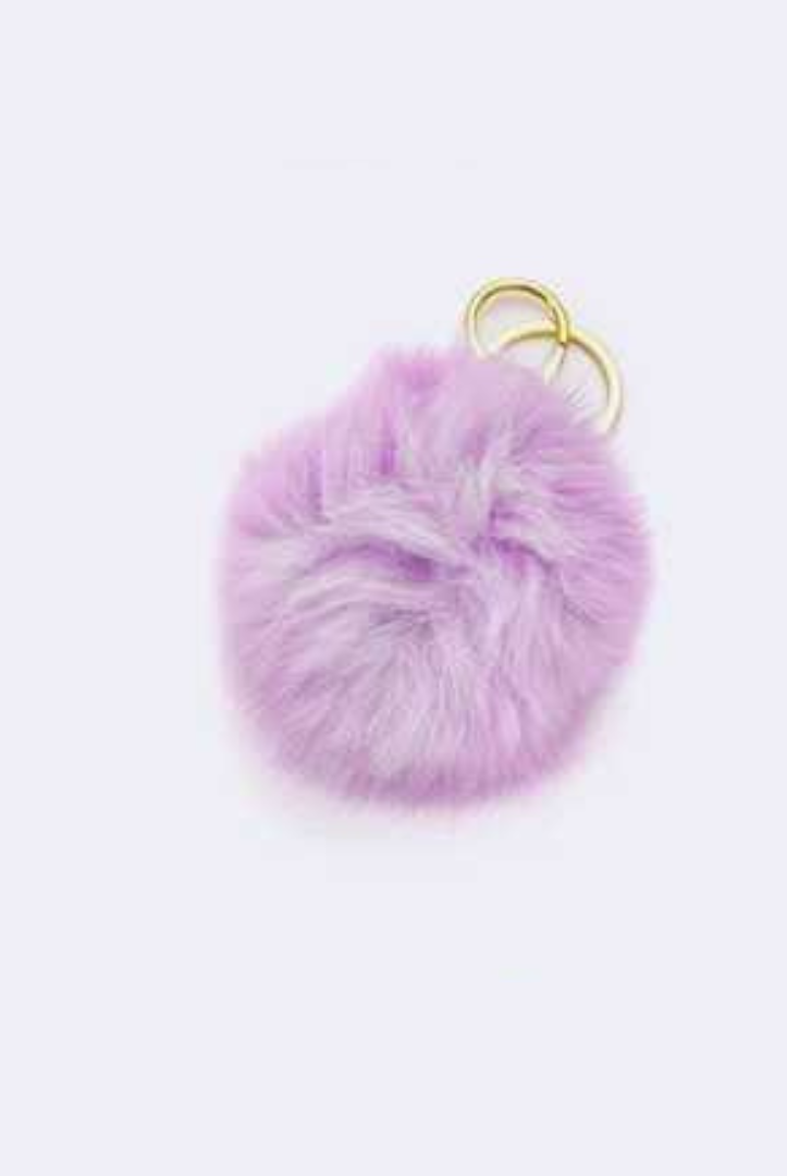 Fluffy Fur Ball Pom-Pom Keychain - RARA Boutique