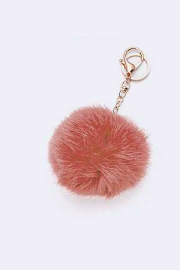 Fluffy Fur Ball Pom-Pom Keychain - RARA Boutique