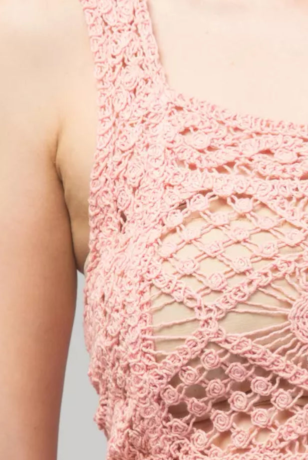 Sleeveless Crochet Crop Top - RARA Boutique