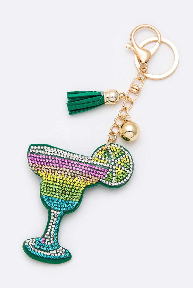 Rhinestone Tequila Cocktail Pillow Key Chain - RARA Boutique