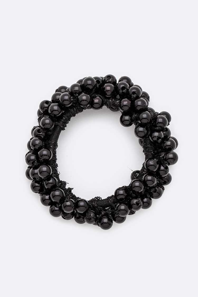 Faux Pearl Cluster Scrunchie Hair Tie - RARA Boutique
