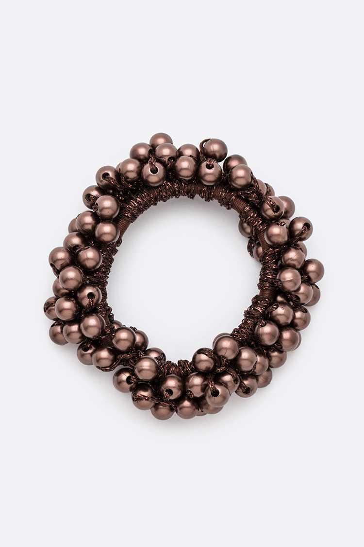 Faux Pearl Cluster Scrunchie Hair Tie - RARA Boutique
