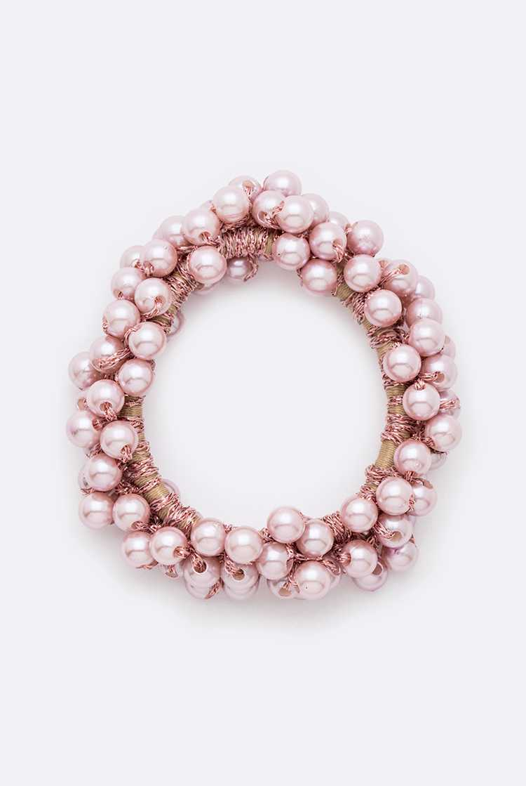 Faux Pearl Cluster Scrunchie Hair Tie - RARA Boutique