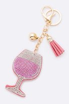 Rose Wine Glass Stone Pillow Key Chain - RARA Boutique