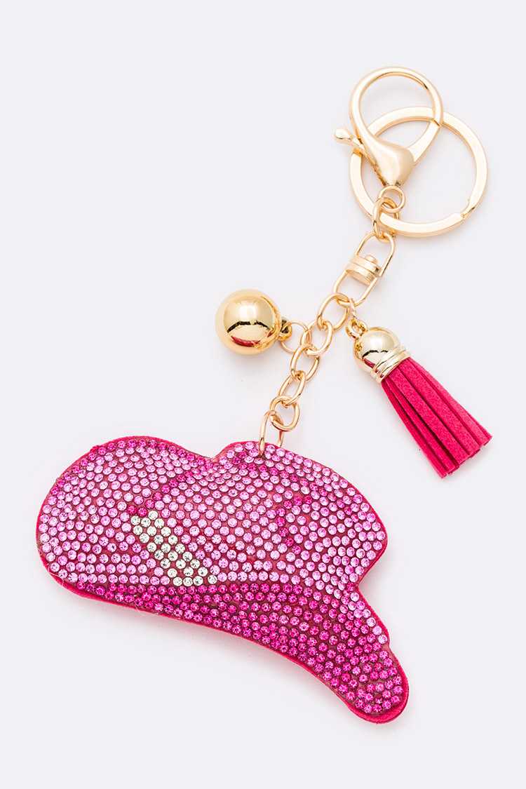 Rhinestone Cowboy Hat Pillow Key Chain - RARA Boutique