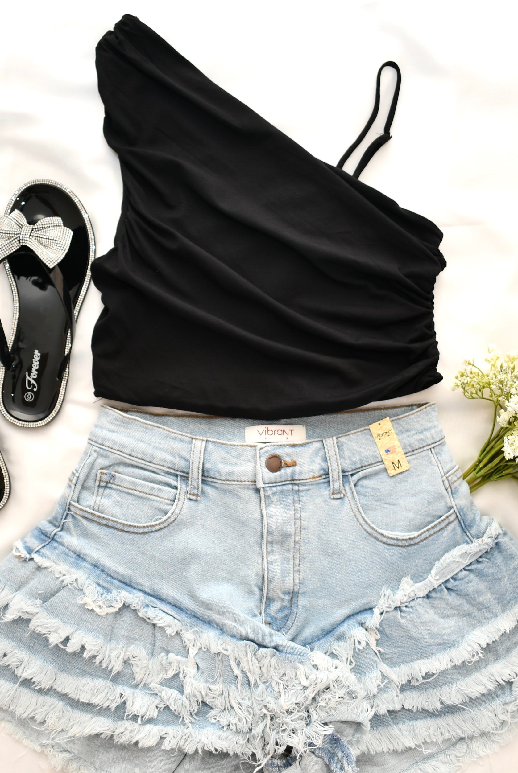 Matte Jersey One Shoulder Crop Top - RARA Boutique