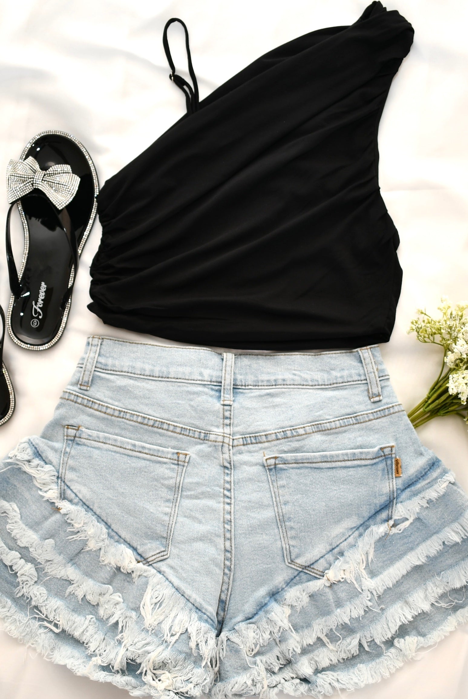 Matte Jersey One Shoulder Crop Top - RARA Boutique