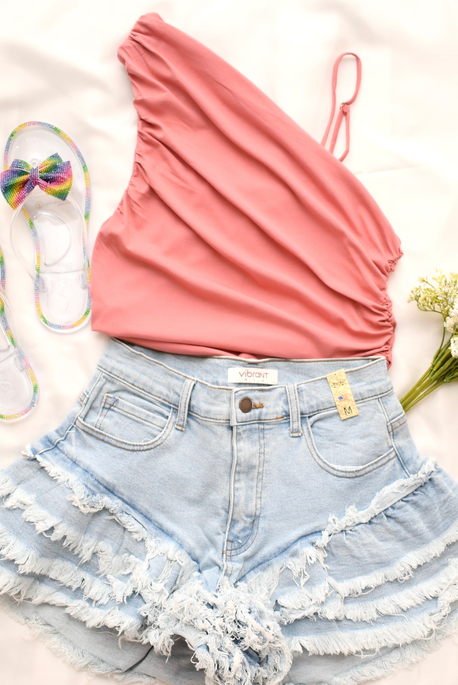 Matte Jersey One Shoulder Crop Top - RARA Boutique