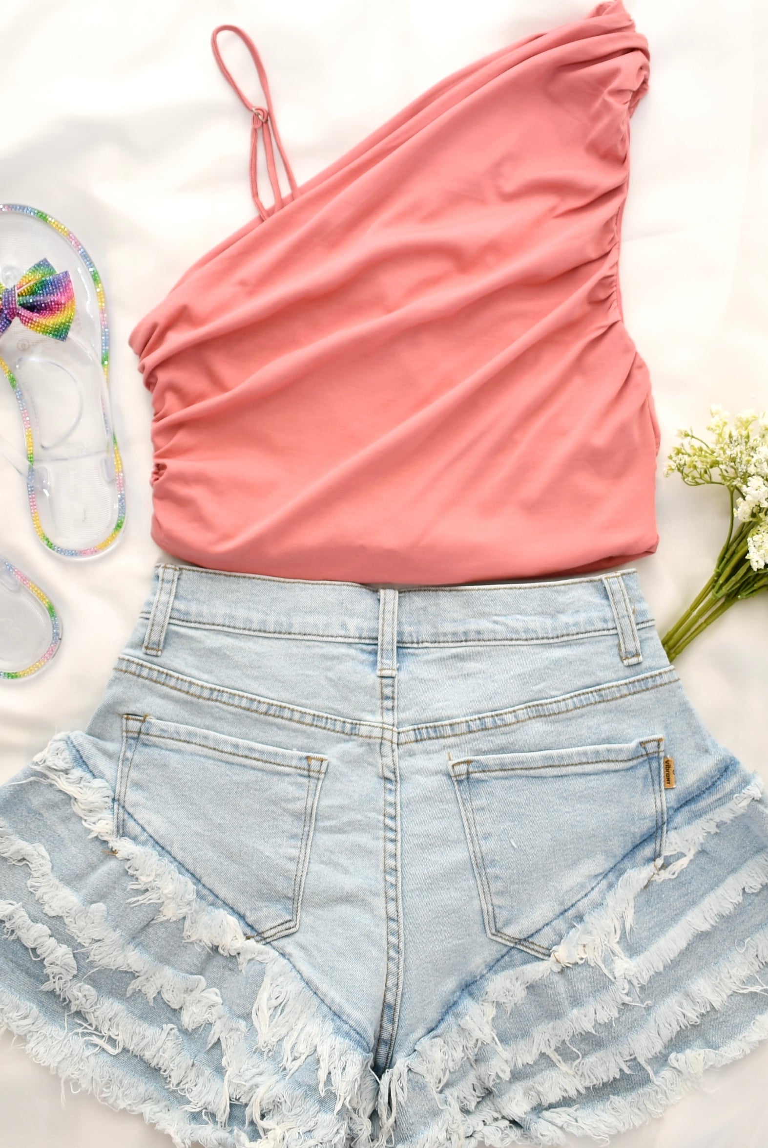 Matte Jersey One Shoulder Crop Top - RARA Boutique