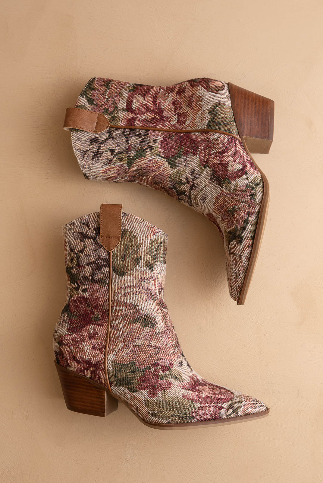 Vintage Floral Jacquard Tapestry Western Boots - Oasis Society - RARA Boutique