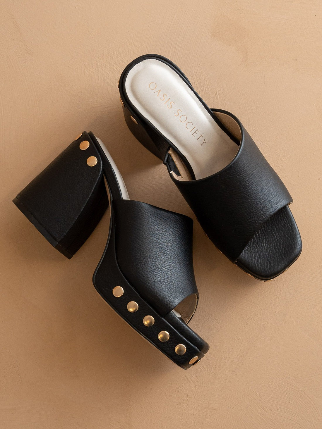 Chunky Studded Platform Slip-On Heels - Oasis Society - RARA Boutique
