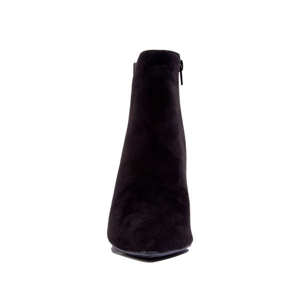 Qupid Suede Pyramid Heel Ankle Booties - RARA Boutique