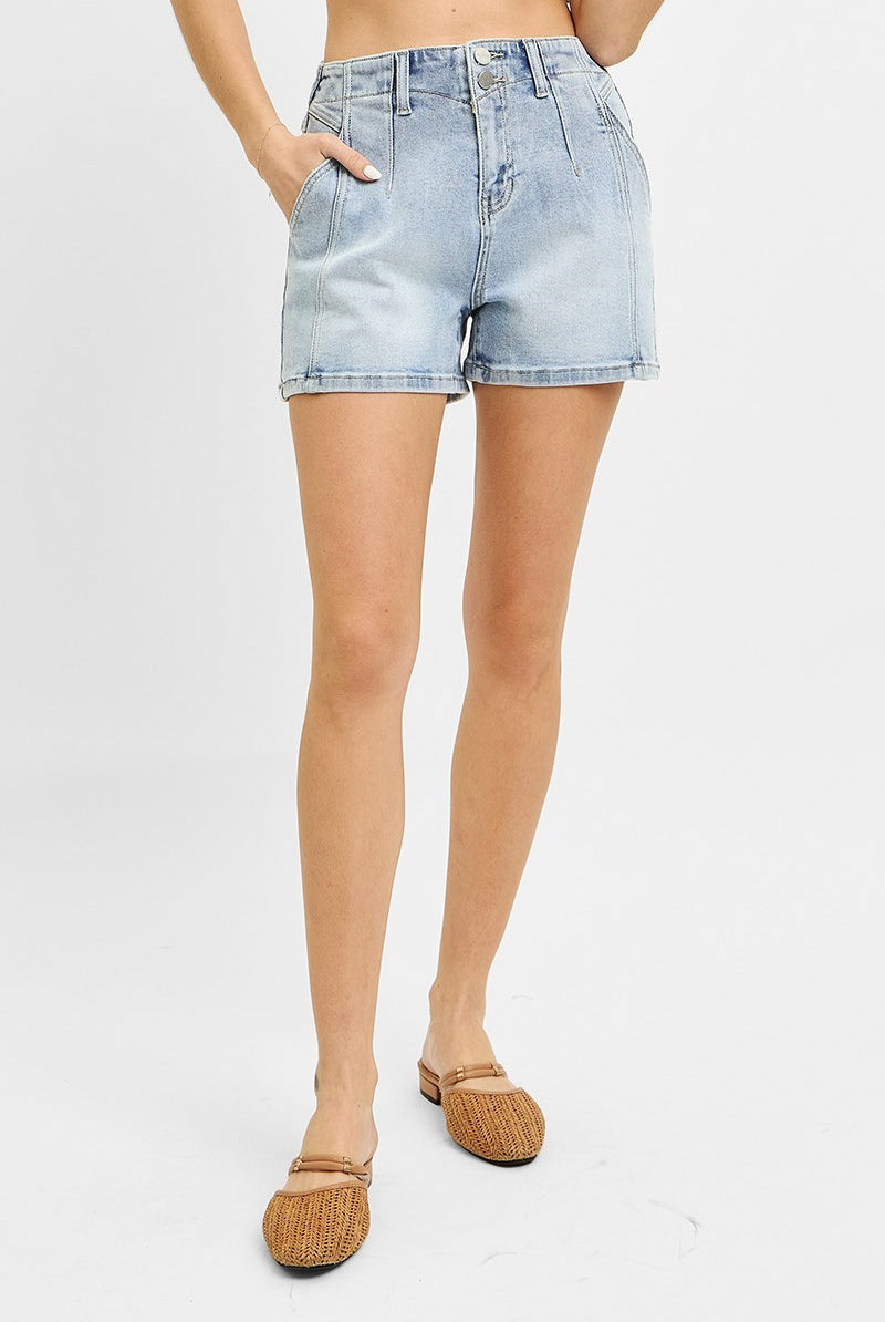 High Rise Western Style Denim Shorts - Risen - RARA Boutique