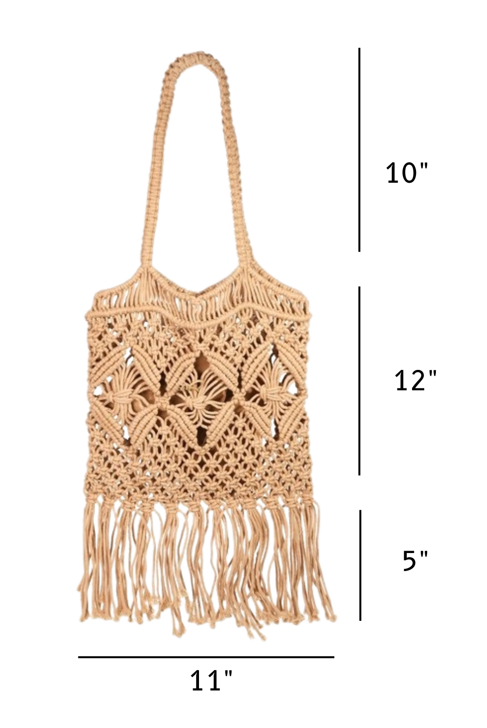 Woven Macramé Fringe Tote Bag - RARA Boutique