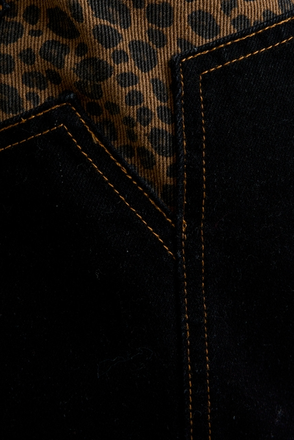 Leopard Print Star Back Denim Mini Skirt - Le Lis - RARA Boutique