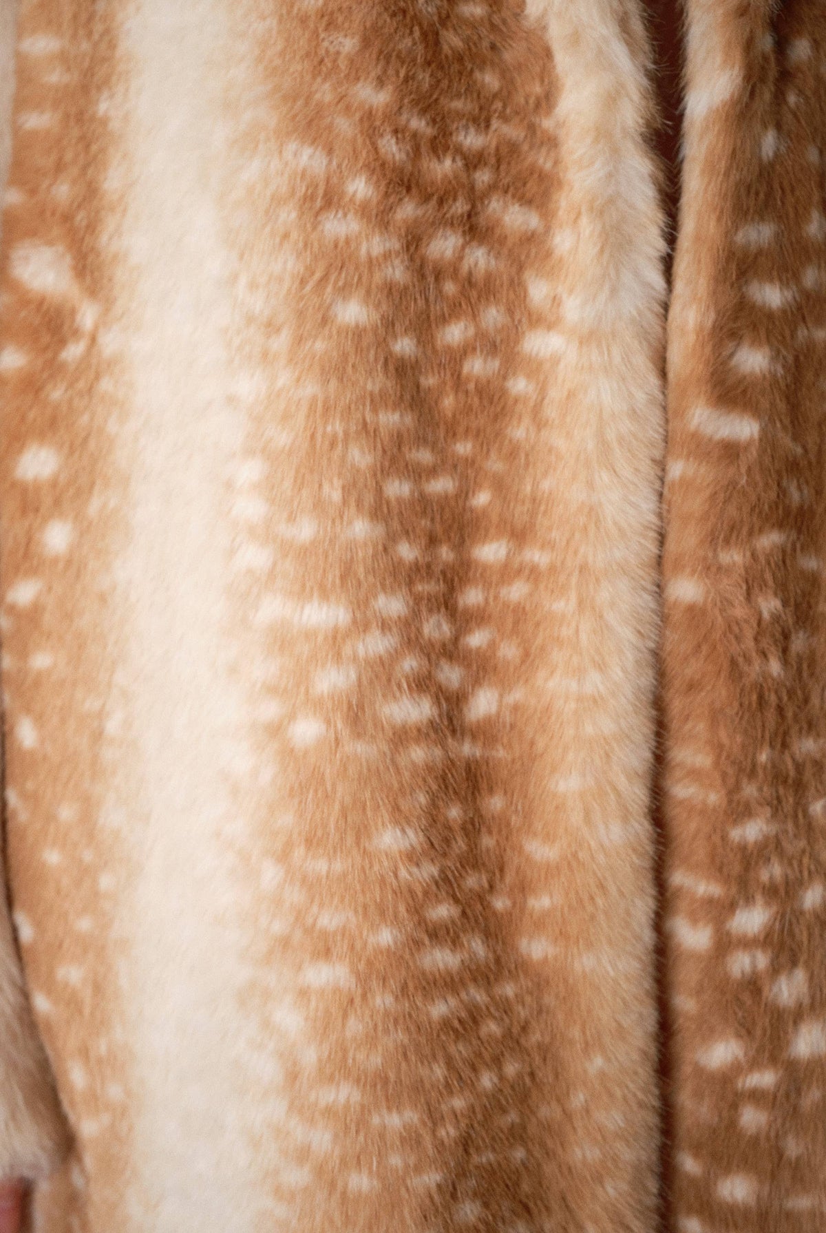 Blue B Deer Print Faux Fur Coat with 25046J design, showcasing soft faux fur with deer print pattern in a stylish outerwear style.