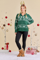 Christmas Faire Isle Knit Sweater Jacket - Main Strip - RARA Boutique