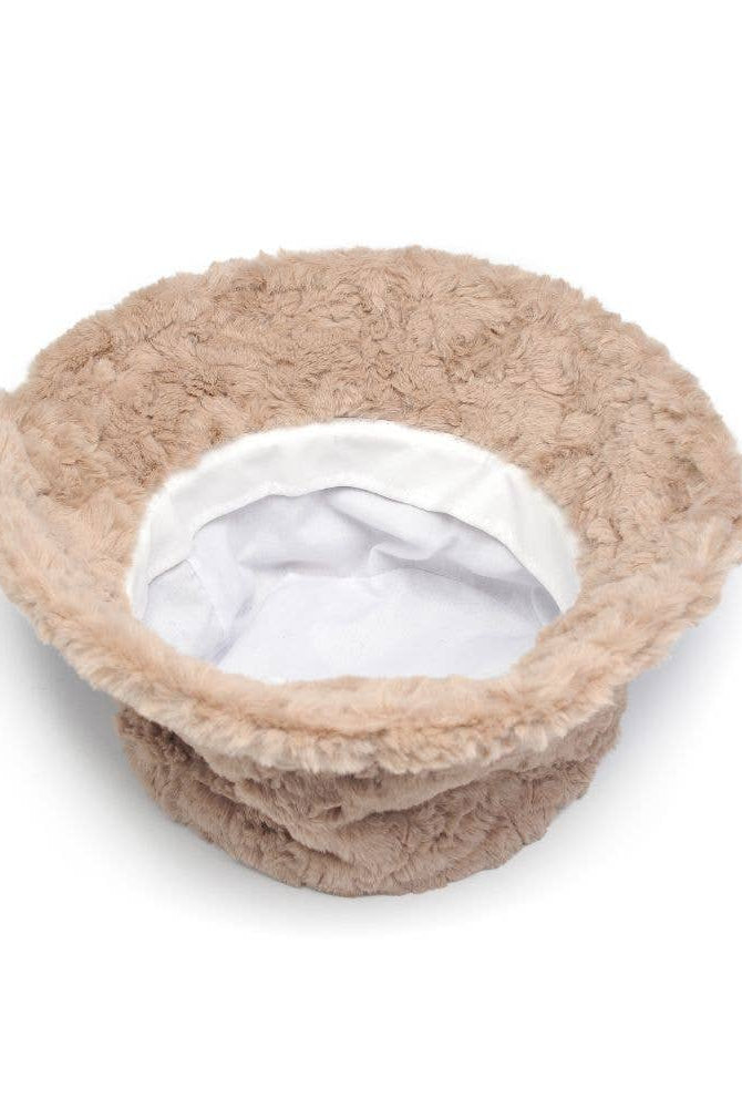Urban Expressions faux fur bucket hat with plush, soft fur exterior and relaxed brim, perfect for winter fashion.