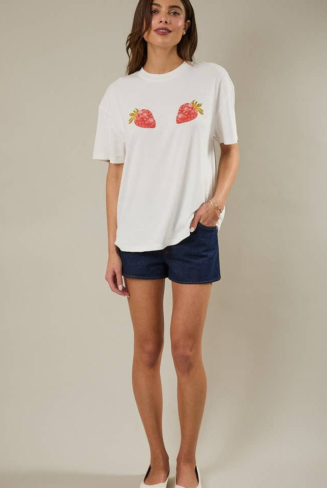 RARA Boutique Sunday Edition T-shirt, casual black cotton tee with printed graphic design, front view.