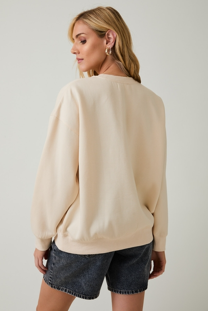 Coffee Time Teddy Bear Embroidered Crewneck Sweatshirt - Sunday Edition - RARA Boutique