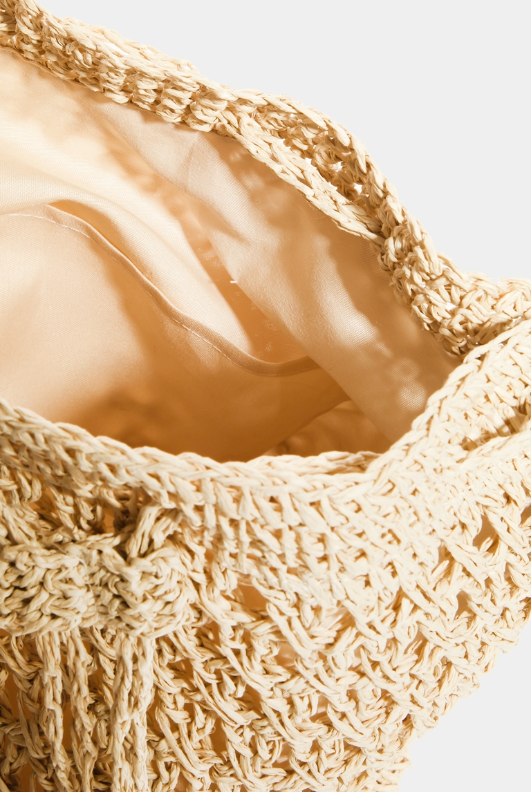 Straw Braided Drawstring Bucket Bag - RARA Boutique