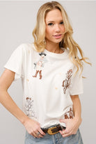 Embrided T-shirt- Blue B - RARA Boutique