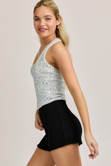 Sequin Square Neck Halter Top - Le Lis - RARA Boutique