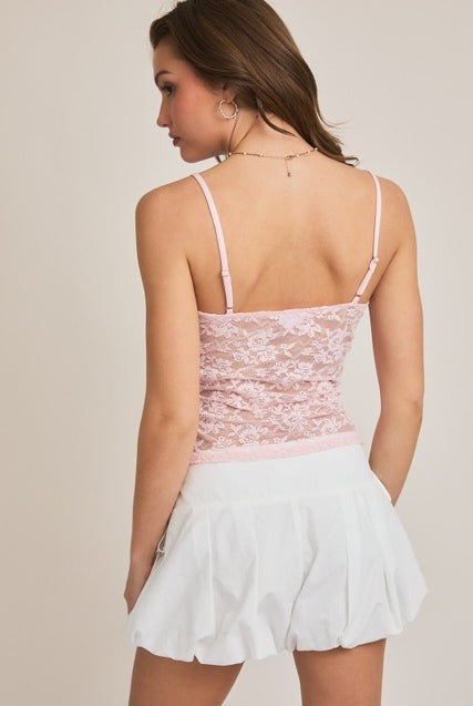 Lace Satin Bow Cami Top - Le Lis - RARA Boutique