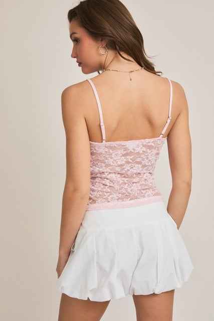 Lace Satin Bow Cami Top - Le Lis - RARA Boutique