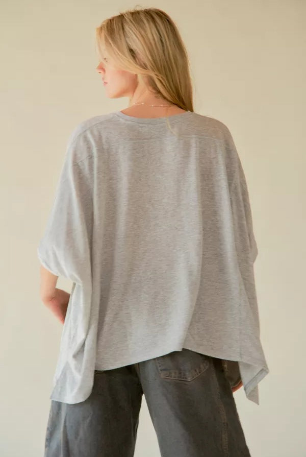 Oversized Drop Shoulder Batwing Sleeve T-Shirt - Davi and Dani - RARA Boutique