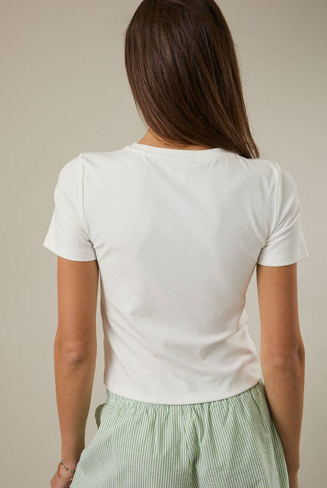 Spicy Cocktail T-shirt by RARA Boutique featuring vibrant graphic design, casual fit, and Sunday edition branding.