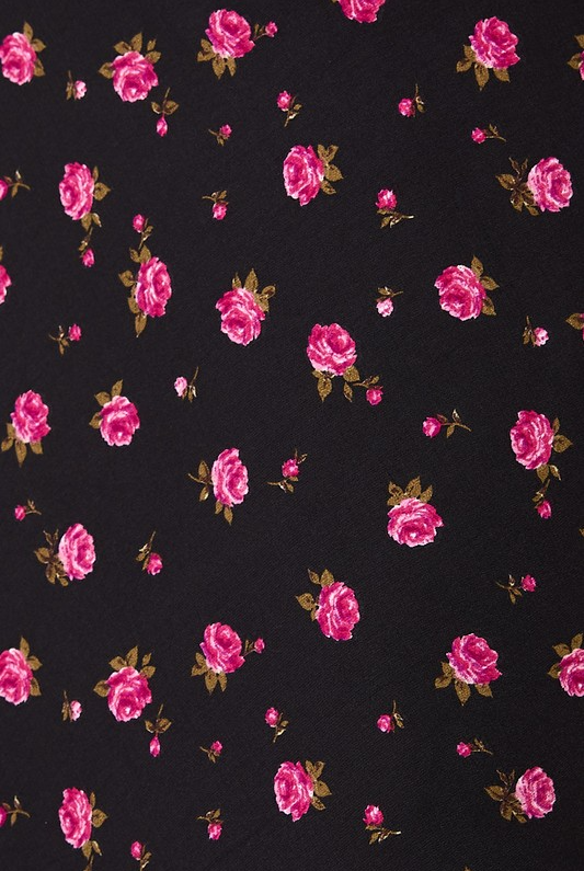 High Waisted Floral Rose Printed Bias Midi Skirt - Le Lis - RARA Boutique