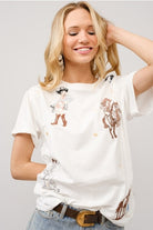 Embrided T-shirt- Blue B - RARA Boutique
