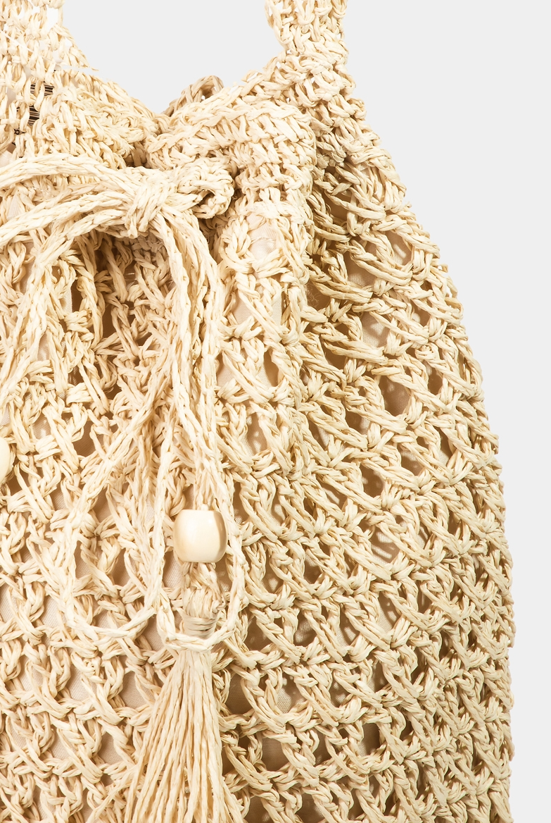 Straw Braided Drawstring Bucket Bag - RARA Boutique