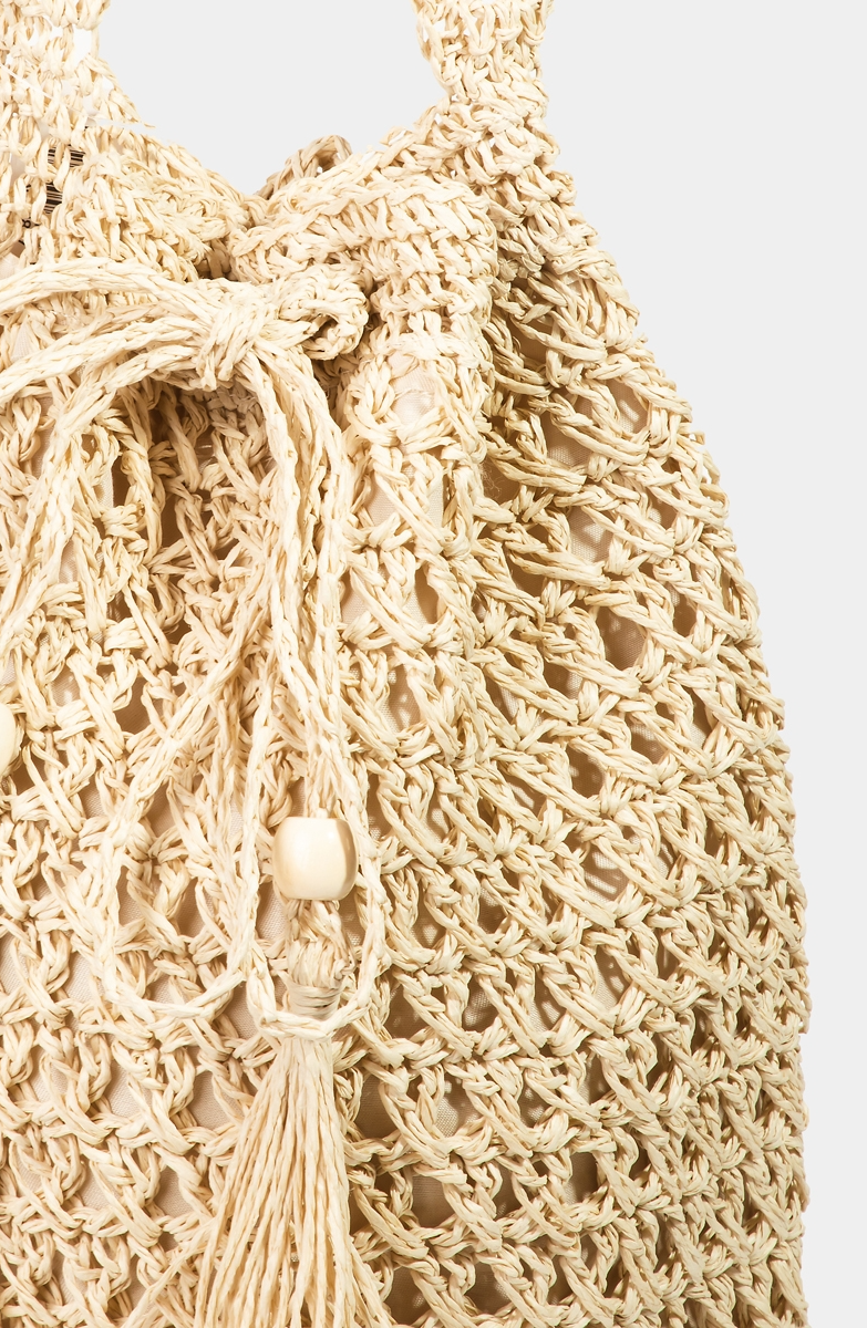 Straw Braided Drawstring Bucket Bag - RARA Boutique