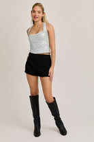 Sequin Square Neck Halter Top - Le Lis - RARA Boutique