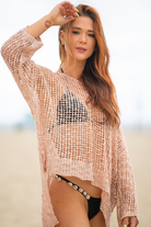 Pink Hollow Out Knit Top - Rara Boutique