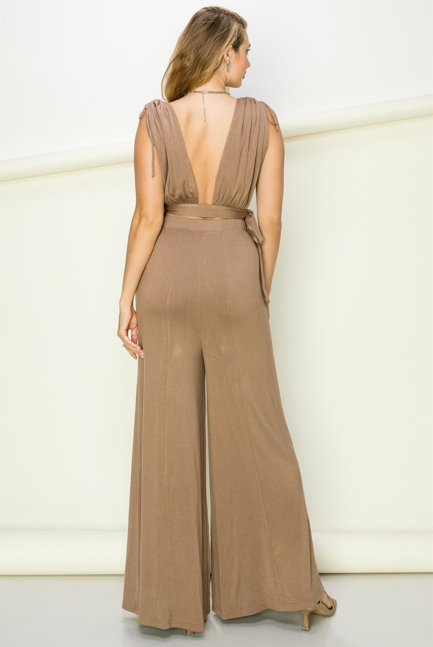 2-Piece Matching Palazzo Pants and Crop Top Set - RARA Boutique